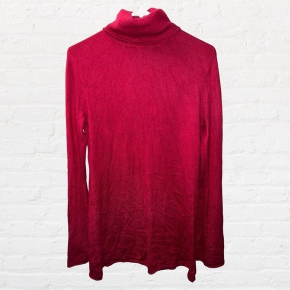 Cami International Turtleneck Red Silk‎ Cashmere Blend Womens Size Medium Top - Picture 3 of 8